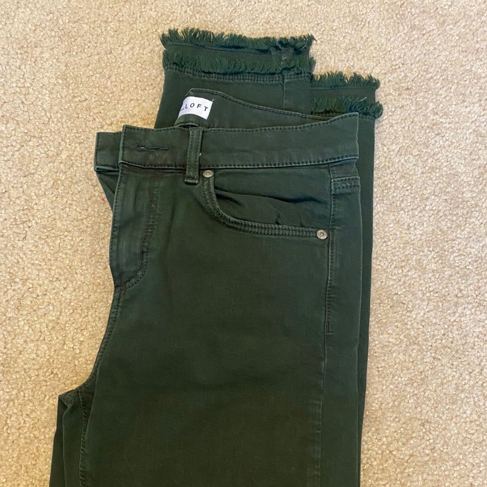 Loft green jeans, worn twice